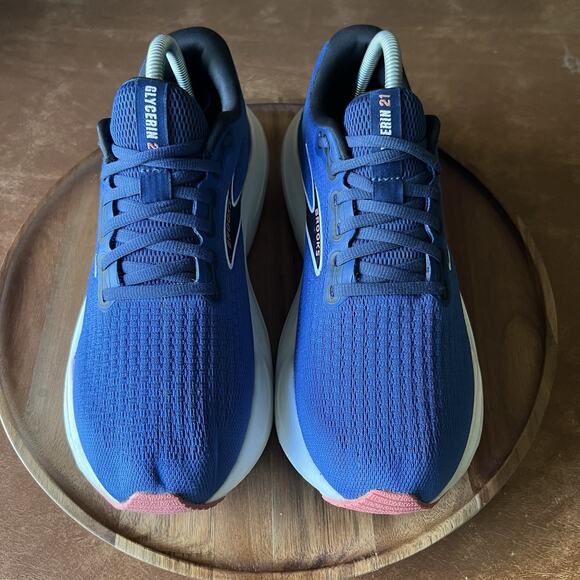 Brooks Glycerin 21 Womens 10 Blue Pink Cushion Road Running Sneakers Shoes - Picture 13 of 16